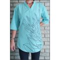 Turquoise Protea Line-Art Shirt