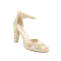 Flower Ankle Strap Pointed Toe Heel - Size 8 Left