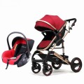 Baby Pram /Stroller - 3 Function Foldable Baby Pram with Car Seat- Maroon belecoo brand