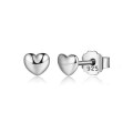 Silver Heart Shape Stud Earrings