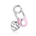 Silver Pink Baby Nappy Pin Charm
