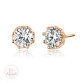Classic Cubic Solitaire Stud Earrings
