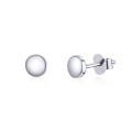 Silver flat round studs Earrings