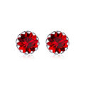 Silver Birthstone Stud Earrings