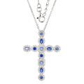 Stunning Silver Cubic Zirconia Cross Necklace