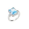 Silver 925 Large Emerald Cut Cubic Zirconia Ring