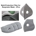 Double Valve Reusable Sports Face Mask with Hook and Loop Straps - Grey