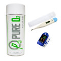 Handheld Oxygen Can with Anti Contamination Cap - Mint Flavour with Oximeter &amp; Thermometer