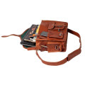 Leather Briefcase/Laptop Bag- 3 Division - by Trendz &amp; Stylez - Tan