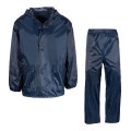 Dromex 2 Piece Rubberised Rain Suit - Navy Blue - Small