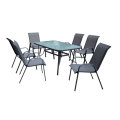 7 Piece Steel Outdoor Dining Patio Table &amp; Chairs