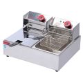 Stainless Steel Commercial Electric Double Deep Fryer - 6 Litre