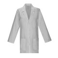 Medical Coat - Polycotton Reusable Washable Lab Coat Button Down - White - Large