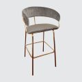 S/S Gold Bar Chair With Grey Velvet Seat