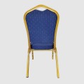 Diamond Back Banquet Chair Gold Frame & Navy Blue Patterned Fabric