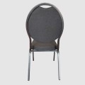 Round Back Banquet Chair Silver Grey Frame & Grey Fabric