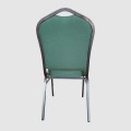 Diamond Back Banquet Chair Silver Grey Frame & Green Fabric