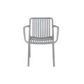 Florence Caf Chair With Armrest-Grey Colour