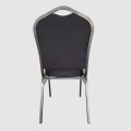 Diamond Back Banquet Chair Silver Grey Frame & Black Fabric