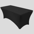 Premium Quality Spandex Fitted Trestle Table Cover -Black