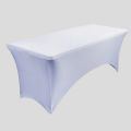 Premium Quality Spandex Fitted Trestle Table Cover - White