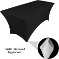 Premium Quality Spandex Fitted Trestle Table Cover -Black