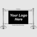 Ball Top Silver Stanchions With Custom Branding
