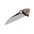 QSPLOCUST BROWN MICARTA FOLDING KNIFE- QS117-A
