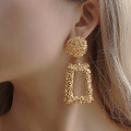 Geometric embossed Jo flower earrings