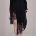 Spring celebrity OL black slim suit skirt lace stitching irregular dress