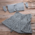 Hand crocheted women's two piece top and skirt