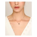 Simple and versatile Roman diamond clavicle necklace