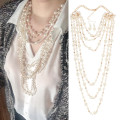 Multi-layer Dora imitation pearl necklace