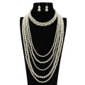Fashion jewellery wholesale temperament pearl multi-layer women's long necklace