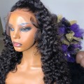 Glue-less Deep Curly Raw Indian Mink Human Hair Lace Wig