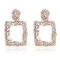 Large square crystal earrings