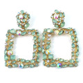 Large square crystal earrings