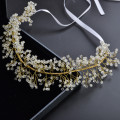 Bridal beauty accessories new pearls handmade high quality metal headband