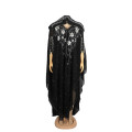 Loose Lace Chiffon Dashiki Dress With Beaded Embroidery