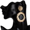 Geometric statement jewellery hollow circle metal drop earrings