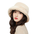 Thick Winter Warm Faux Fur Fisherman Hat With Wide Brim