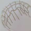 Elegant bohemian silver rhinestone fringed hair chain accessory