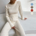 Loungewear long sleeved two piece knit set