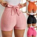 Tight womens legging shorts with cute bow tie