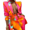 Island printed jacket suit