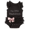 Baby Girls Embroidered Little Black Dress Bodysuit
