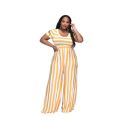 Striped round neck 5X plus size casual suit