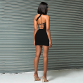 Oblique-shoulder Sexy Bodycon Mini halter Dress