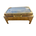Gold Rectangular Chafing Dish - With Large Glass Display Window