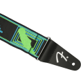 Fender 2'' Neon Monogrammed Strap - Green/Blue